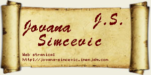 Jovana Simčević vizit kartica